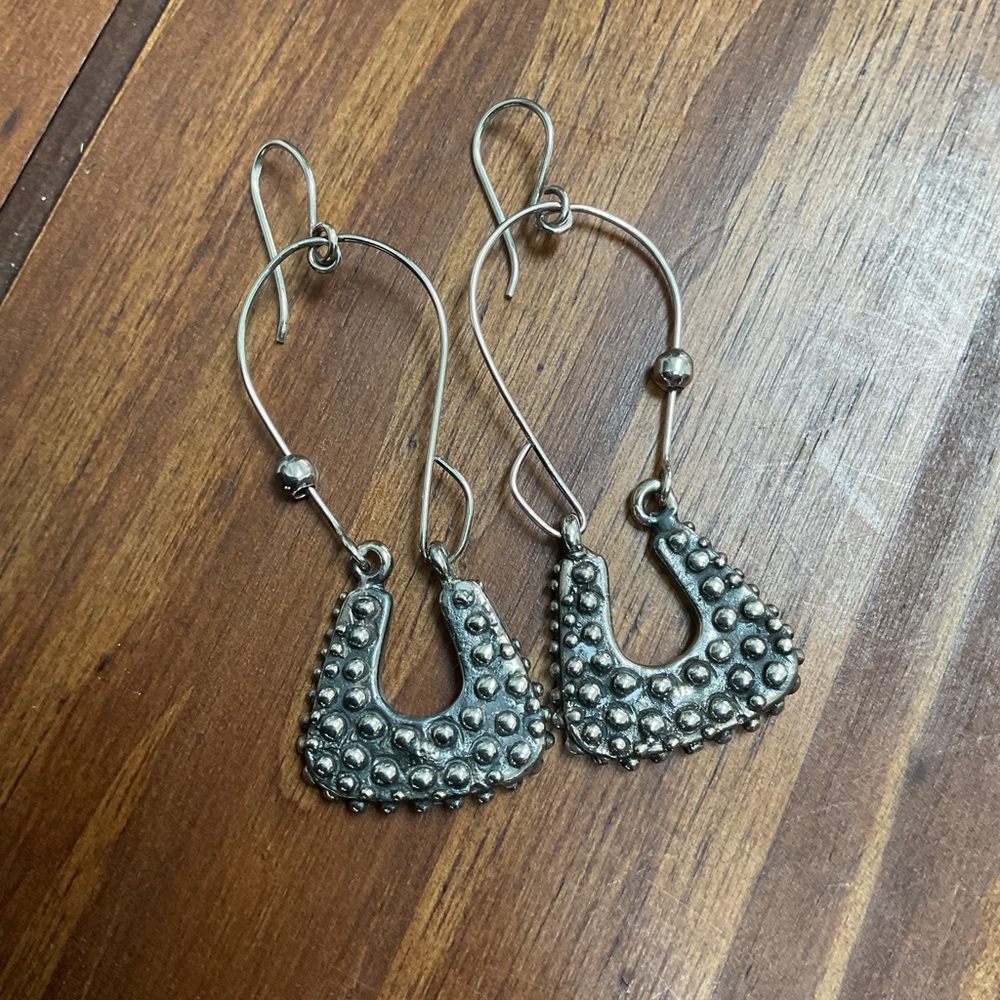 STERLING SILVER HAND CRAFTED ONE OF A KIND DROP EARRINGS
